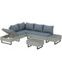 Voir la diapositive 1 : OUTSUNNY Salon de jardin d'angle 5 places méridienne relevable bout canapé table