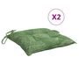 Voir la diapositive 2 : VIDAXL Coussins de chaise lot de 2 a motif de feuilles 50x50x7 cm