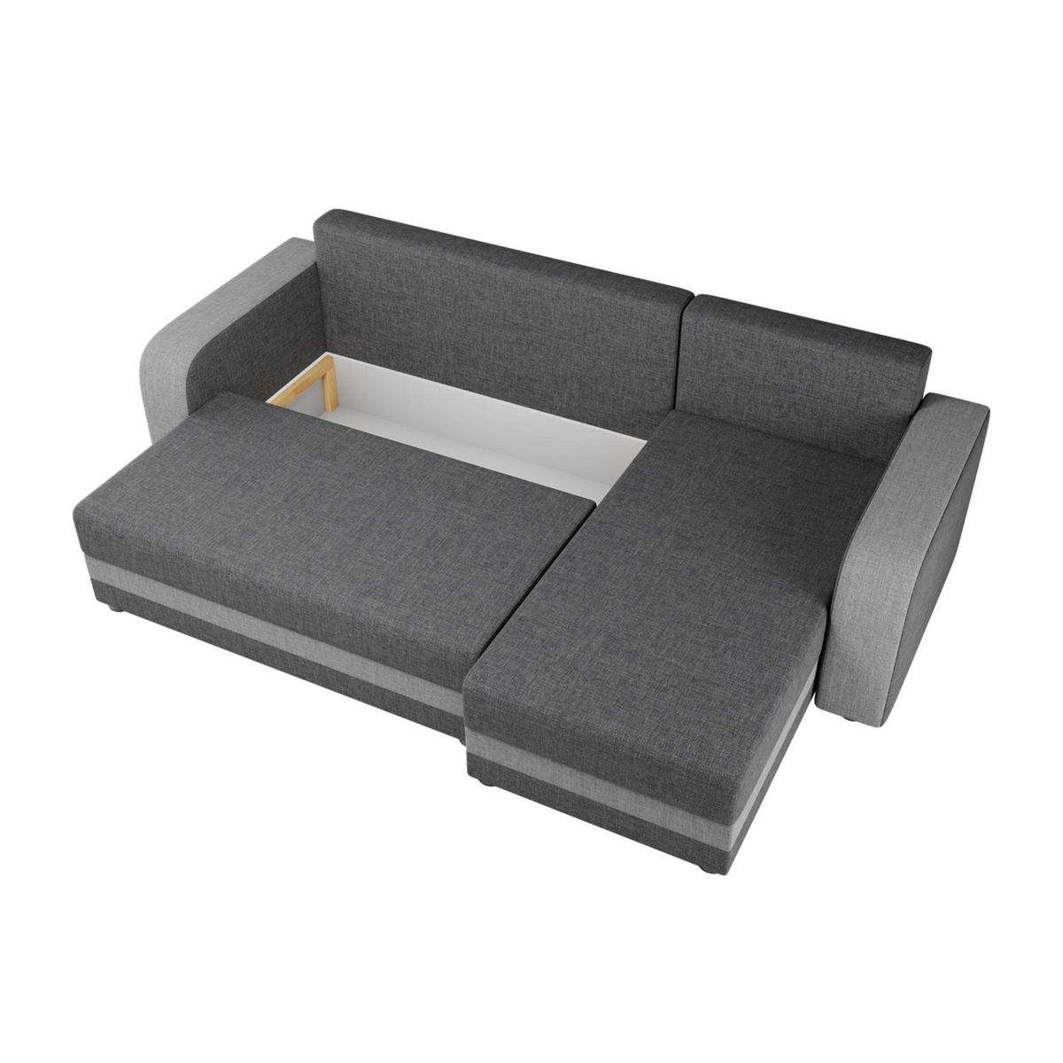 BEST MOBILIER Harvey - canapé d'angle réversible - convertible - avec coffre - en tissu - 4 places - style contemporain