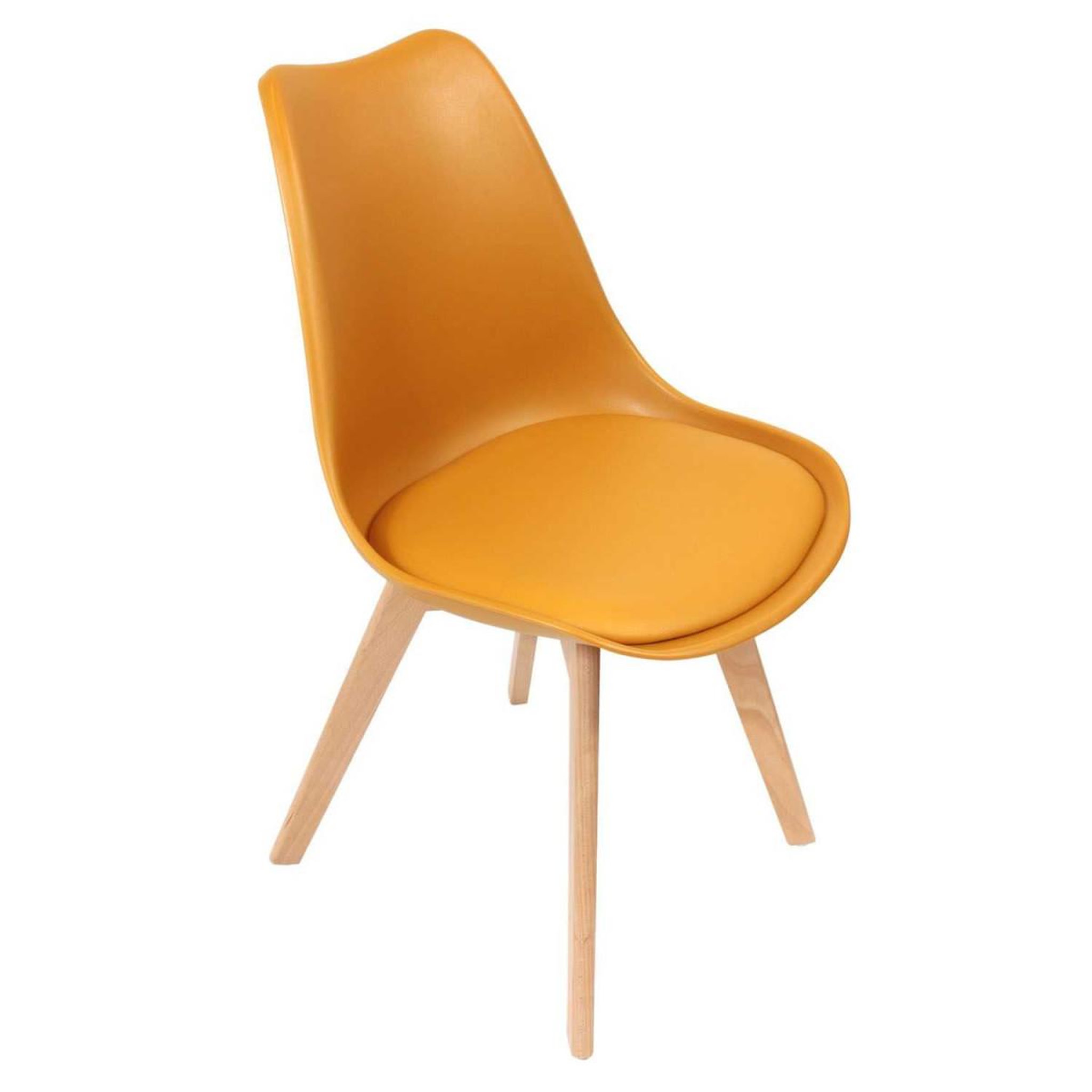 Voir la diapositive 2 : The Home Deco Factory Lot de 4 chaises scandinaves  coque  81cm jaune