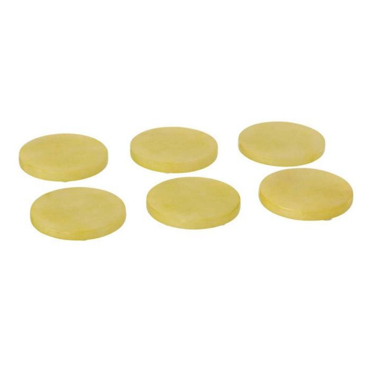 Paris Prix Lot de 6 Dessous de Verre  Alabaster  10cm Jaune