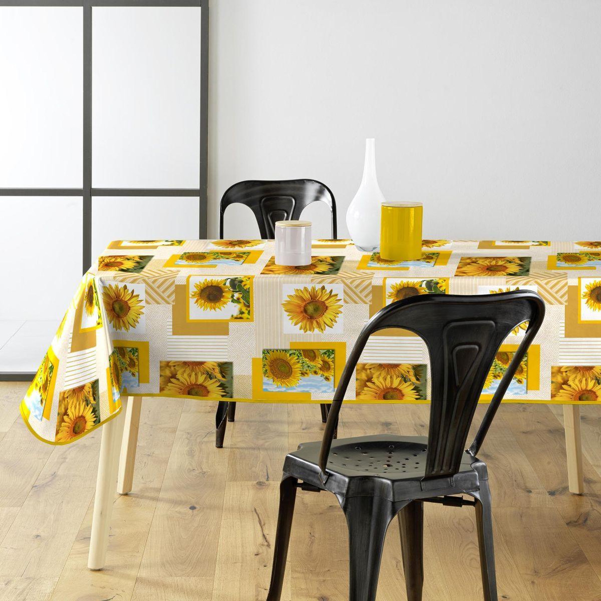 Douceur d'Intérieur Nappe toile cirée  sunflower  140x240cm jaune