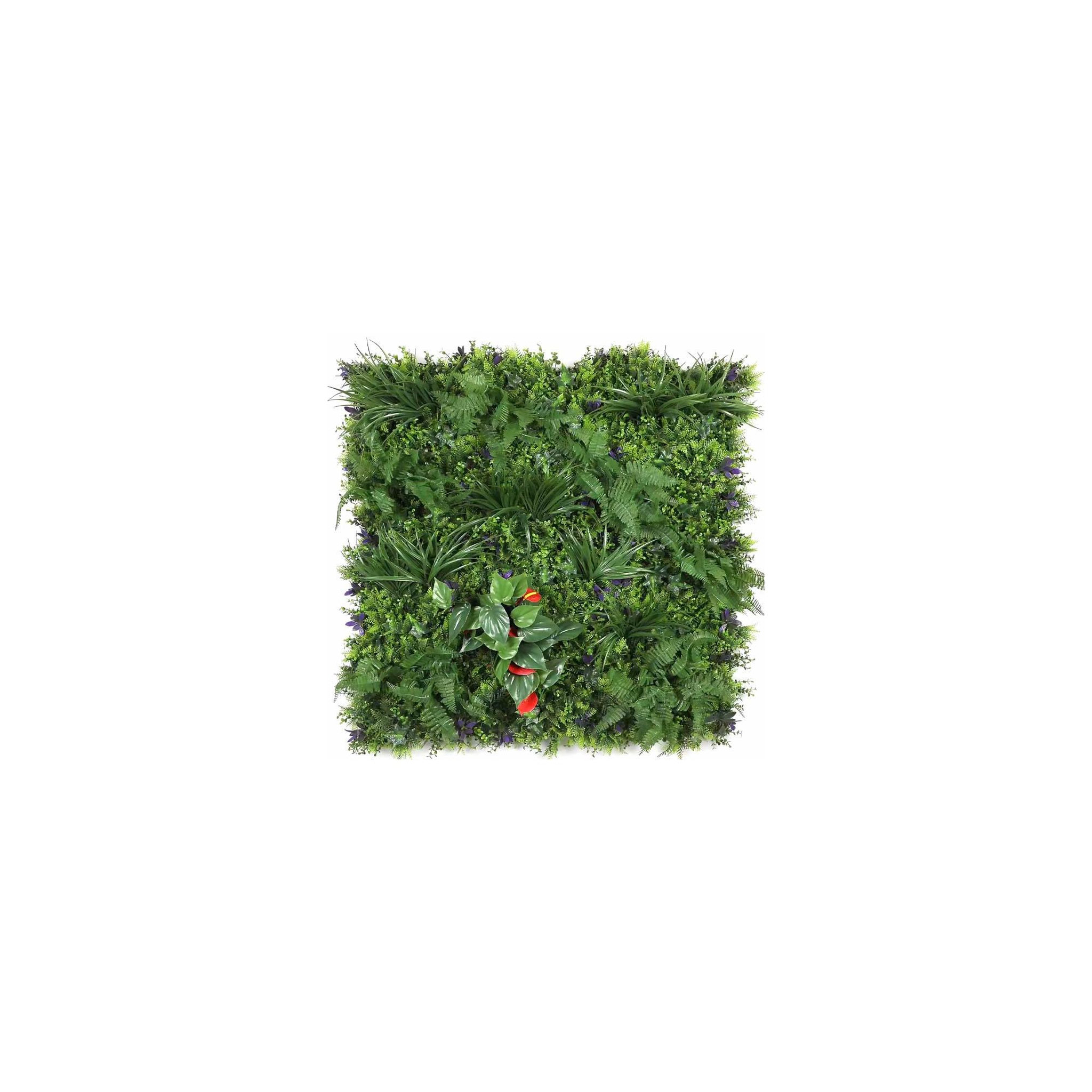 Mur végétal artificiel - Modèle fleur rouge - Dimensions : 100 x 100 cm
