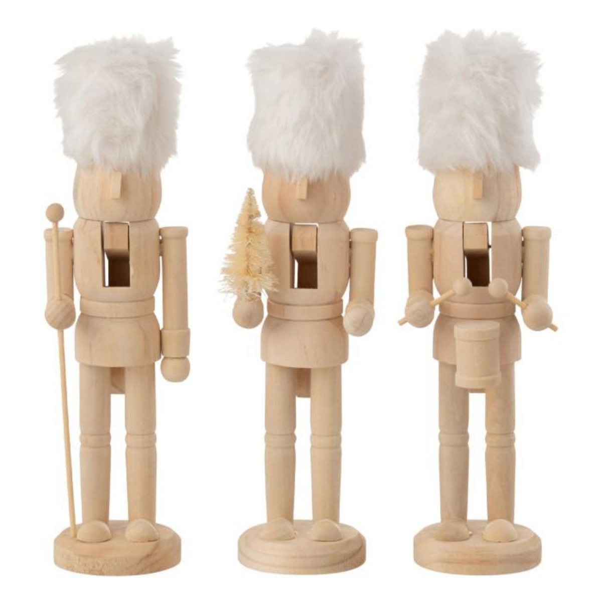 Paris Prix Lot de 3 Casse-Noisettes en Bois  Winter  27cm Naturel