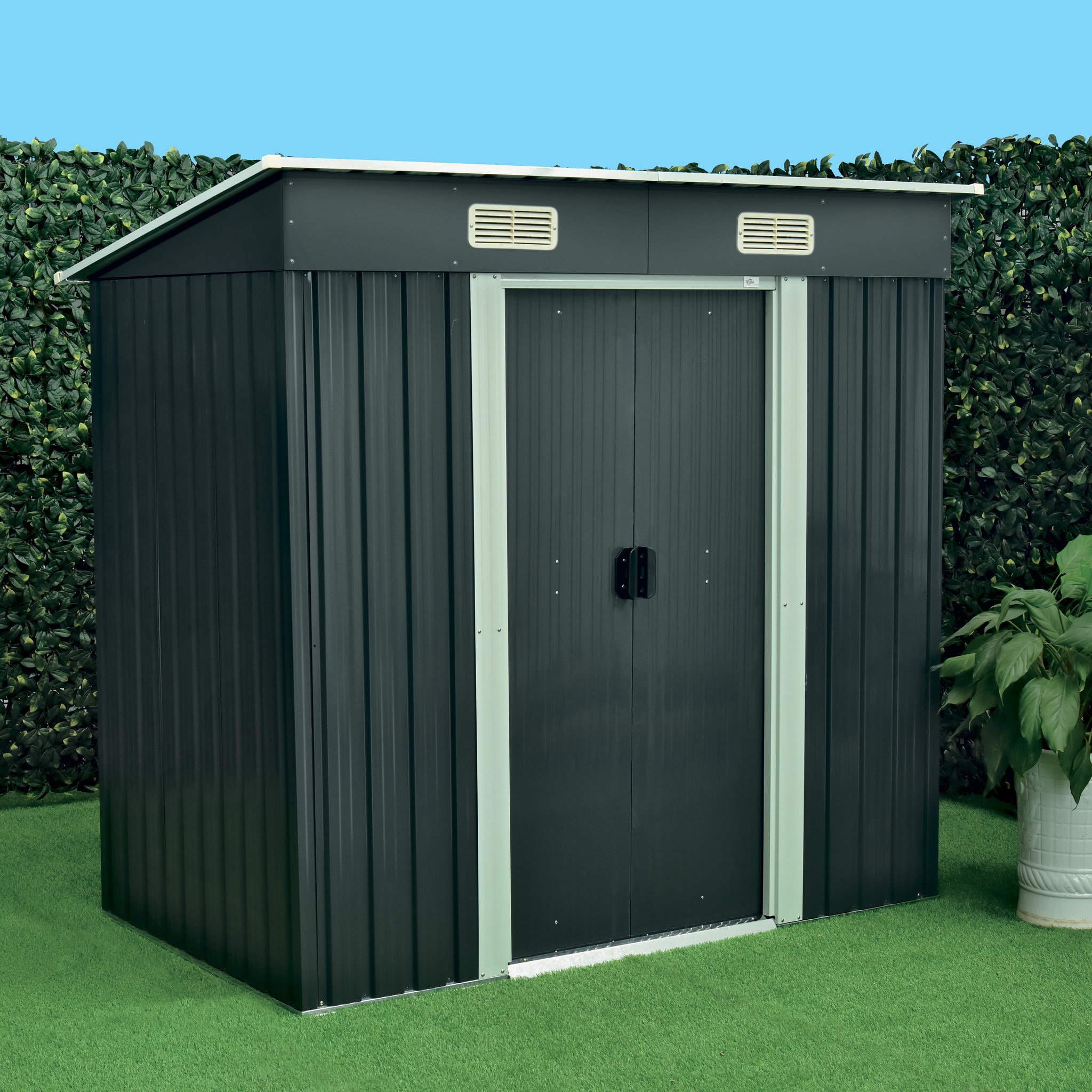 Voir la diapositive 2 :  Abri de jardin en métal 2,4m2 WERKA PRO