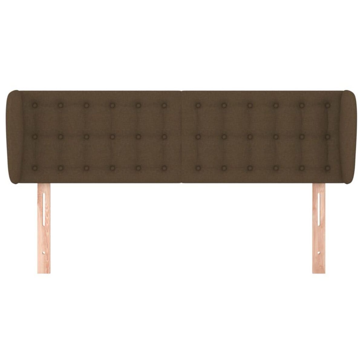 VIDAXL Tete de lit avec oreilles Marron fonce 147x23x78/88 cm Tissu