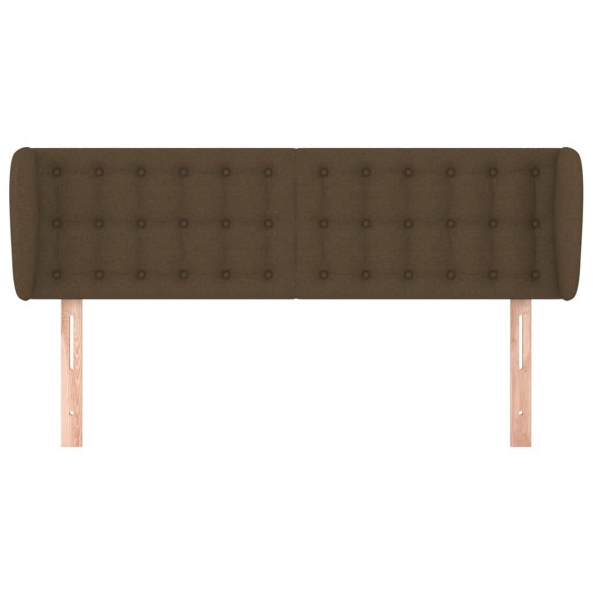 VIDAXL Tete de lit avec oreilles Marron fonce 147x23x78/88 cm Tissu