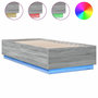 Voir la diapositive 2 : VIDAXL Cadre de lit avec LED sans matelas sonoma gris 90x200 cm
