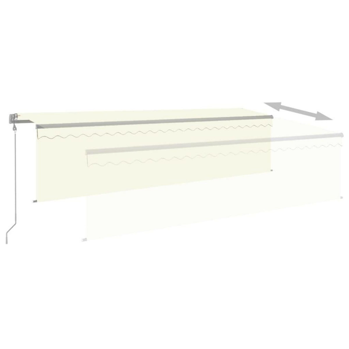 VIDAXL Auvent automatique store capteur de vent et LED 5x3 m Creme