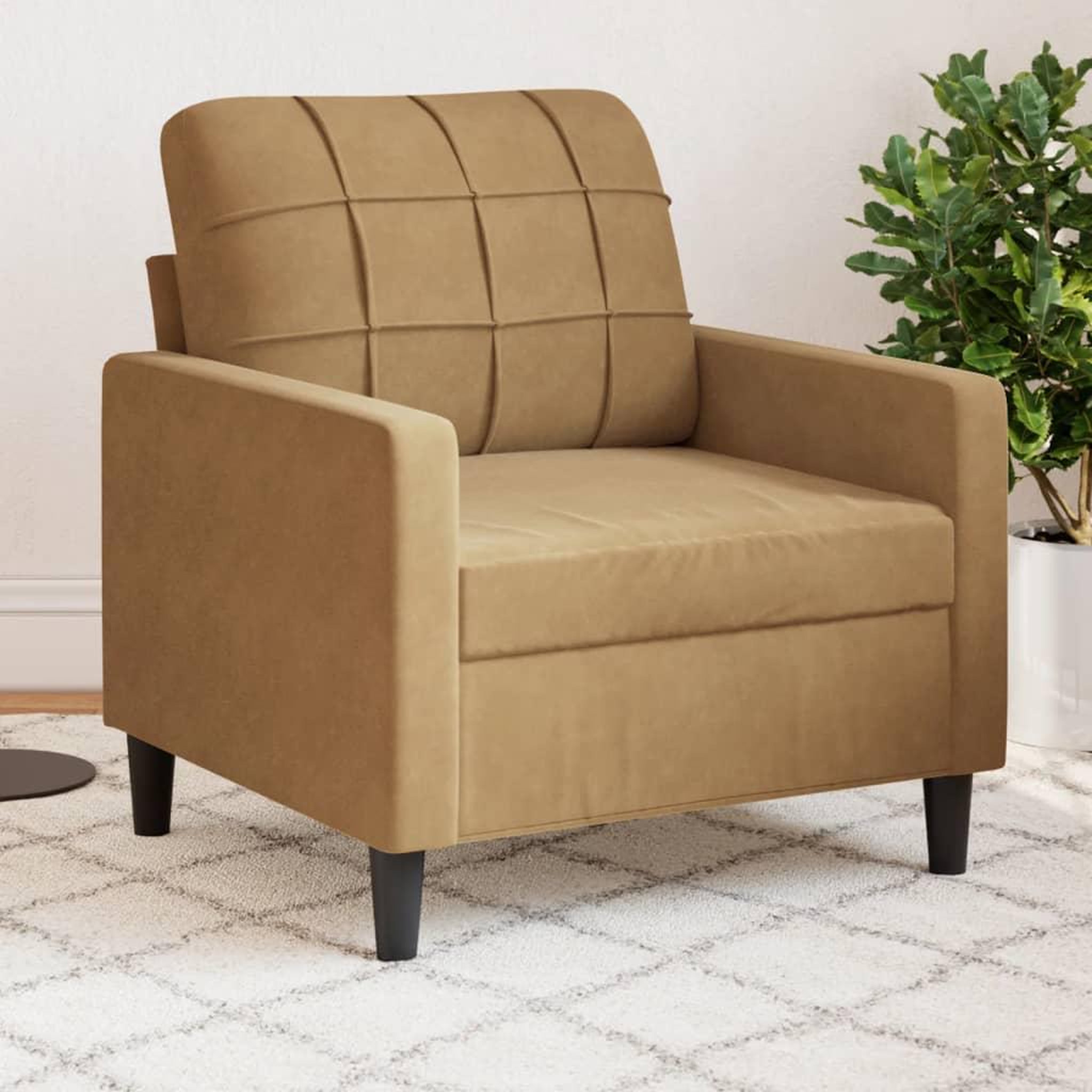 VIDAXL Fauteuil Marron 60 cm Velours