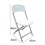 Voir la diapositive 4 : MARKET24 Lot de 2 chaises de jardin pliantes pour réception - 42 x 42 x 87 cm - Structure grise - Assise blanche