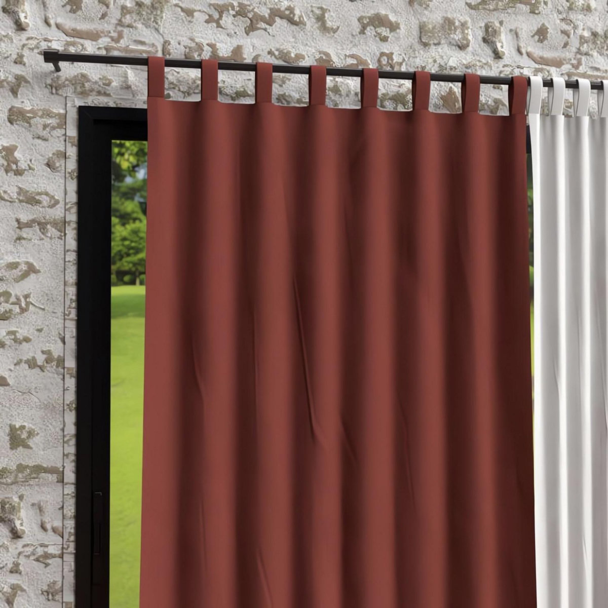 SOLEIL D'OCRE Rideau à pattes en microfibre lavée 135x250 cm BOHEME, par Soleil d'Ocre