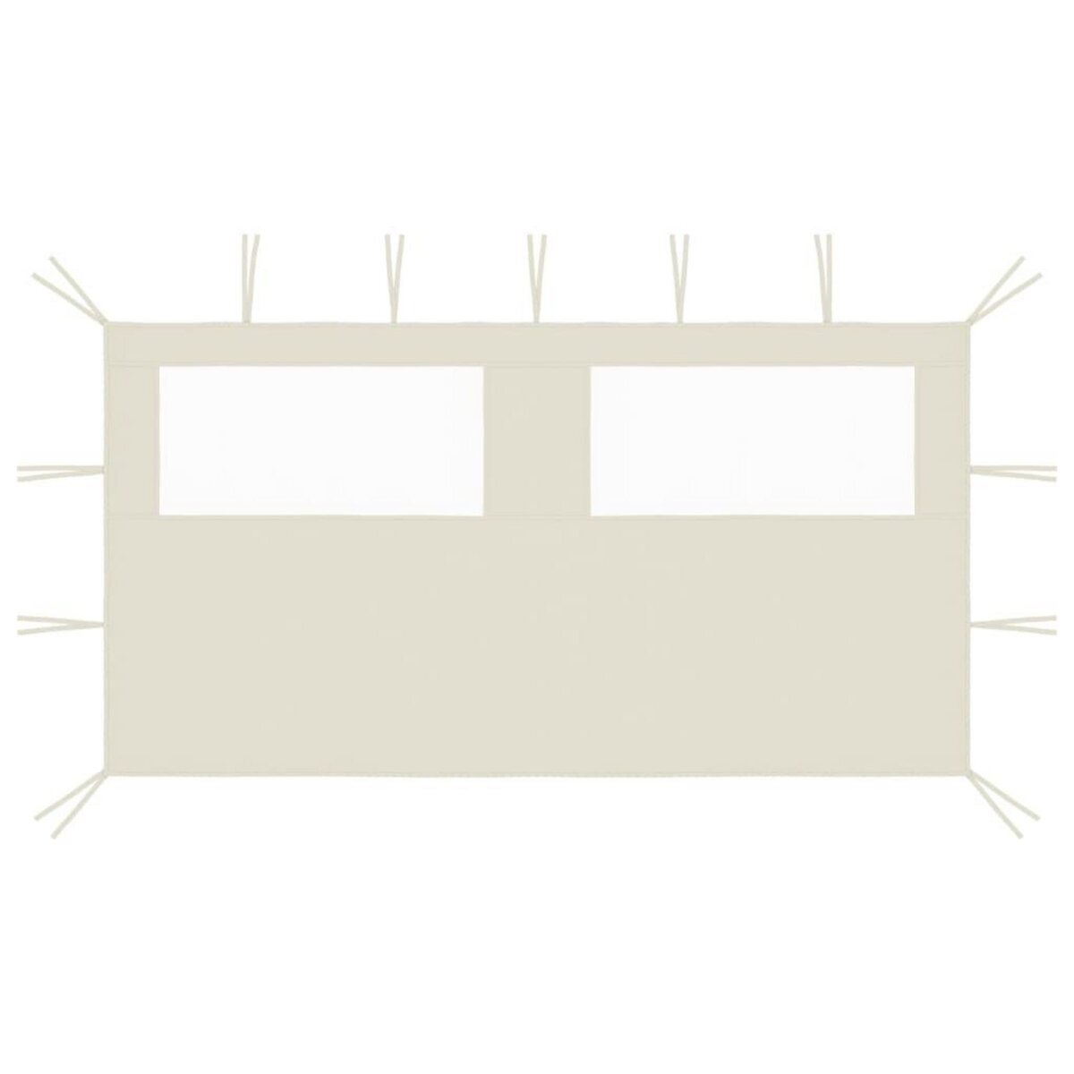 VIDAXL Paroi laterale de belvedere avec fenetres 4x2 m Creme