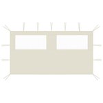 VIDAXL Paroi laterale de belvedere avec fenetres 4x2 m Creme
