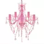 VIDAXL Lustre avec 5 ampoules Crystal rose