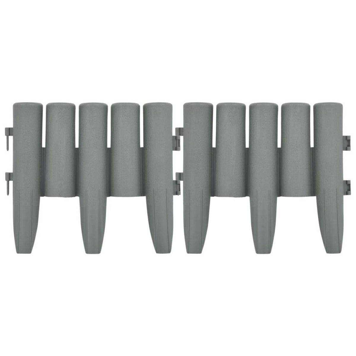 VIDAXL Bordures de pelouse 36 pcs Gris 10 m PP