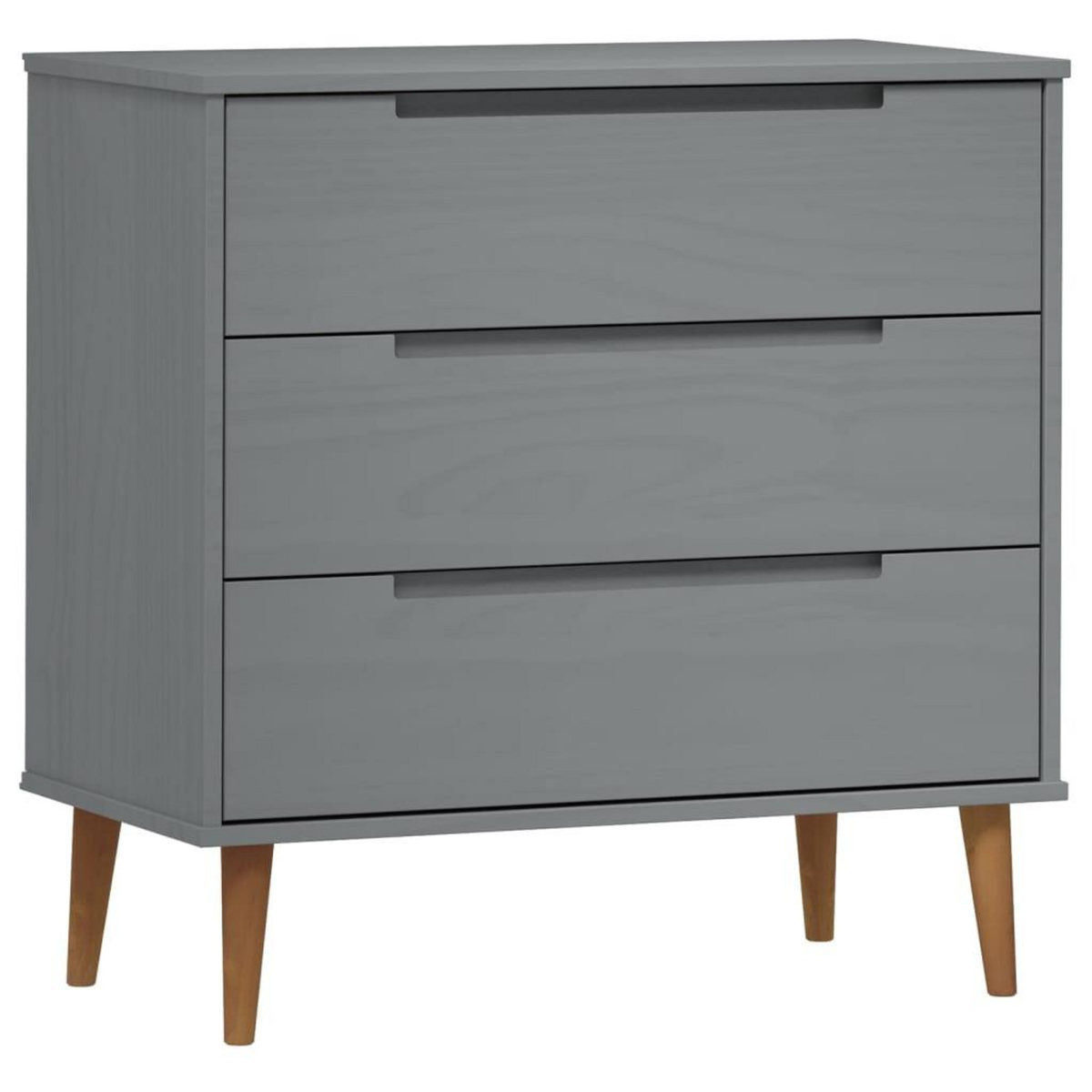 VIDAXL Commode MOLDE Gris 80x40x80 cm Bois de pin massif