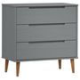 Voir la diapositive 2 : VIDAXL Commode MOLDE Gris 80x40x80 cm Bois de pin massif