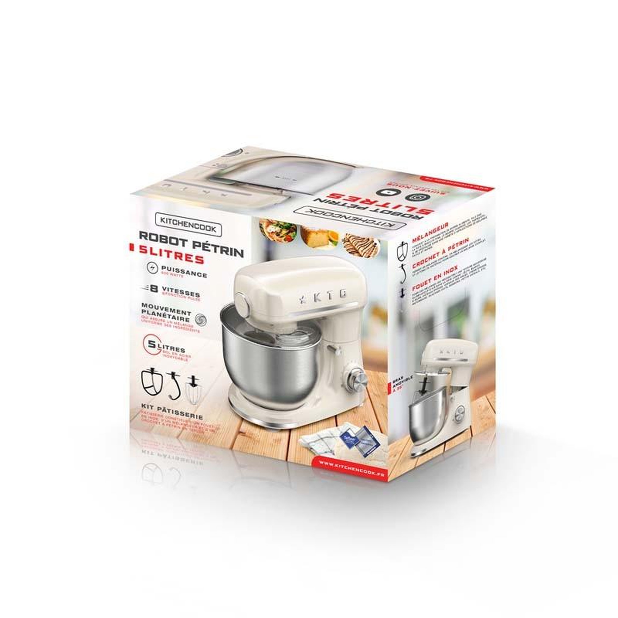 Voir la diapositive 6 : KITCHENCOOK Robot pétrin 5l inspiron cream kitchencook