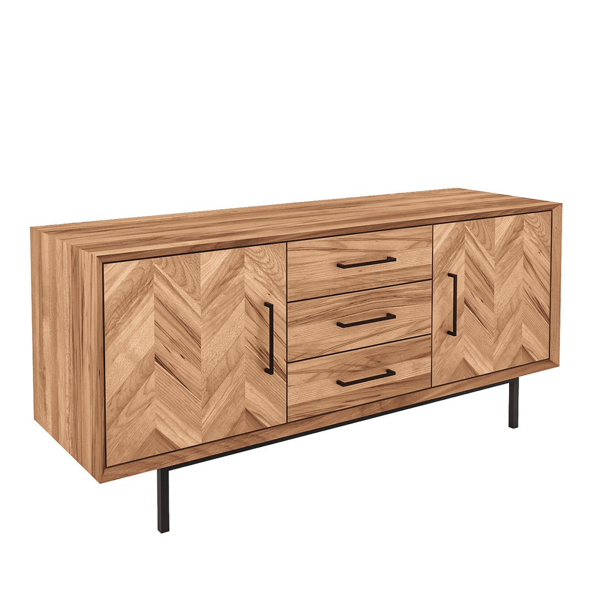 MAISON AUBERTIN Meuble bas bois hêtre 2 portes paola 144x45 cm - Naturel