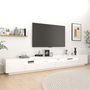 Voir la diapositive 3 : VIDAXL Meuble TV avec lumieres LED Blanc 300x35x40 cm