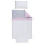 Voir la diapositive 1 : PTIT BASILE Parure Housse de couette 100x140 cm + taie 40x60 cm Claudine - Gris & rose