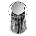 ATMOSPHERA Miroir Mural Rond en Métal  Frange  18cm Noir