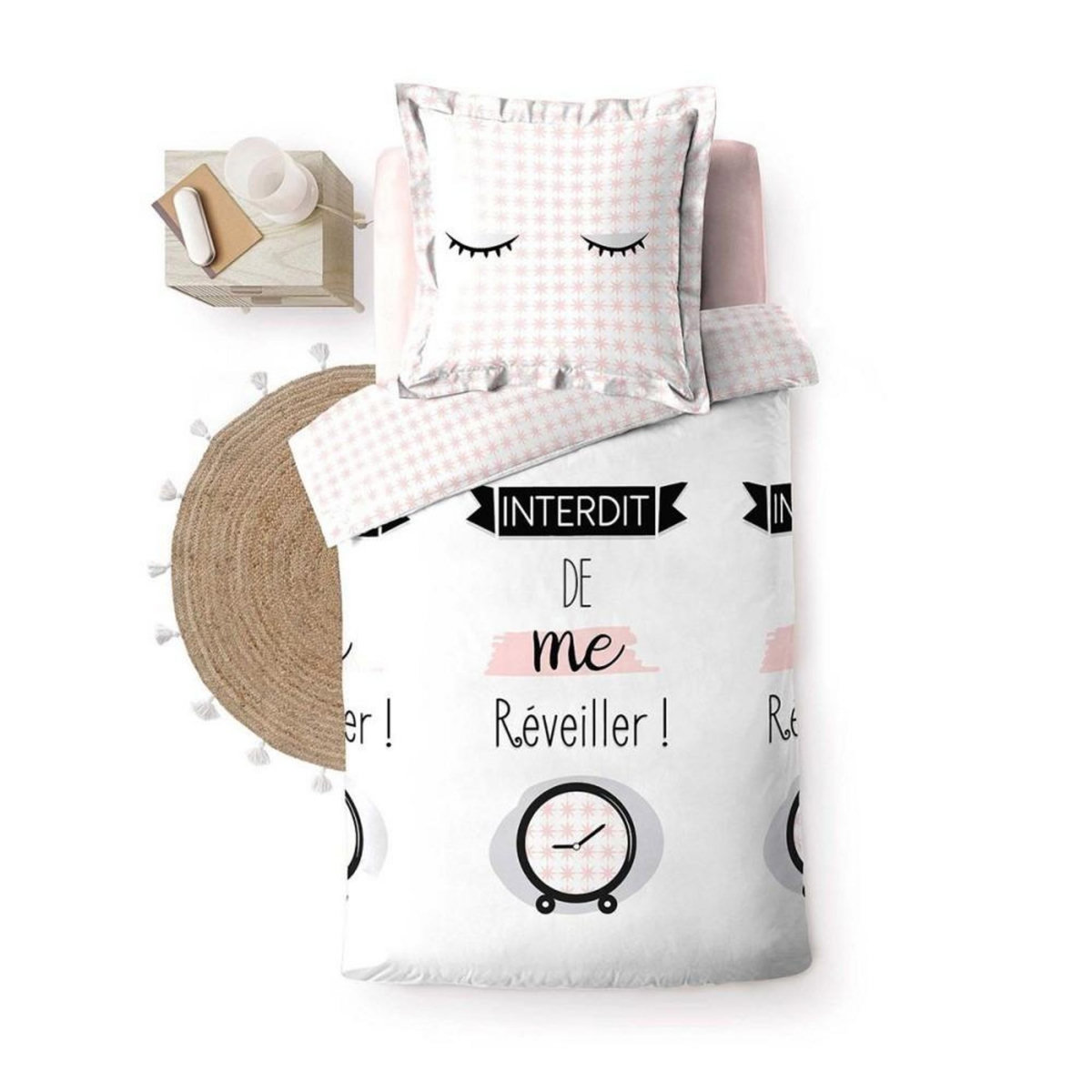 Douceur d'Intérieur Housse de couette 140x200 + taie Dring coton 42 fils