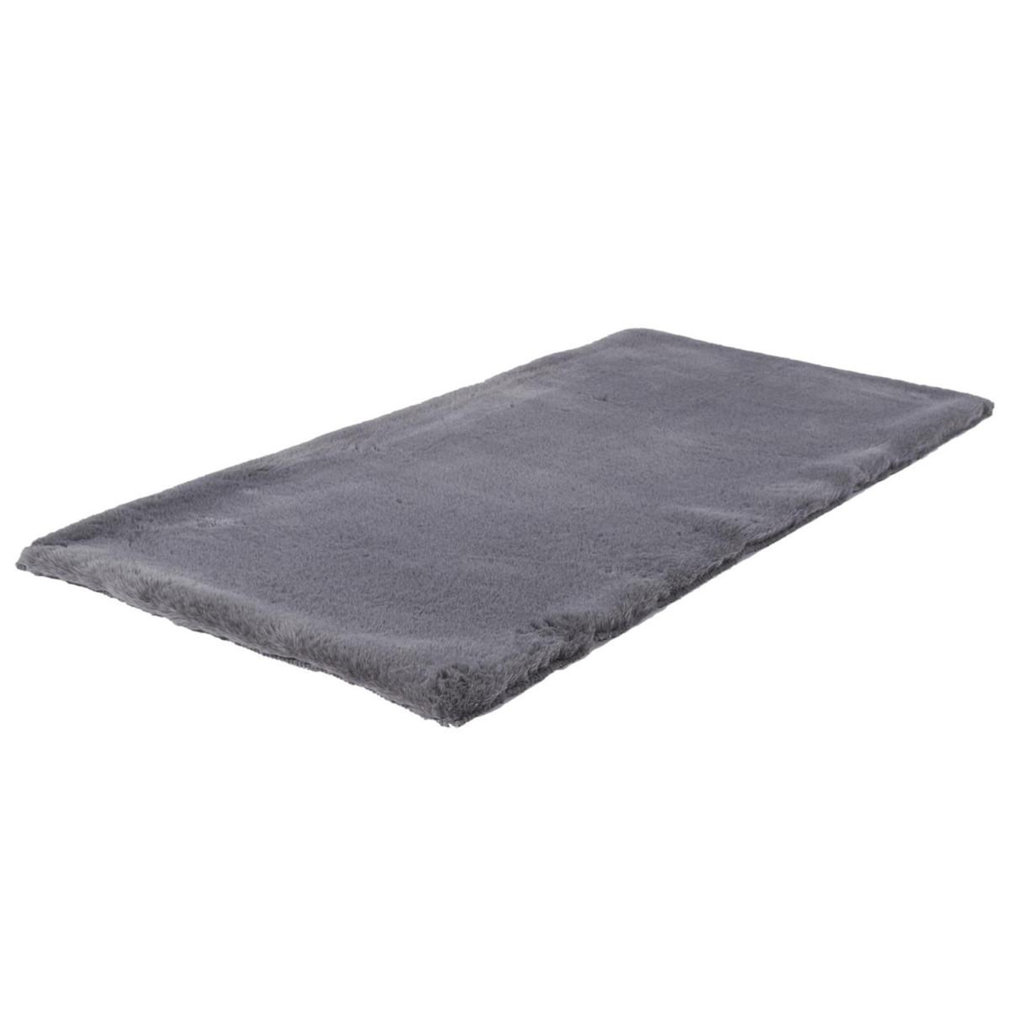 Voir la diapositive 2 : The Home Deco Factory Tapis imitation fourrure  fin  60x110cm gris