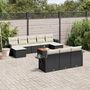 Voir la diapositive 1 : VIDAXL Salon de jardin 11 pcs avec coussins noir resine tressee
