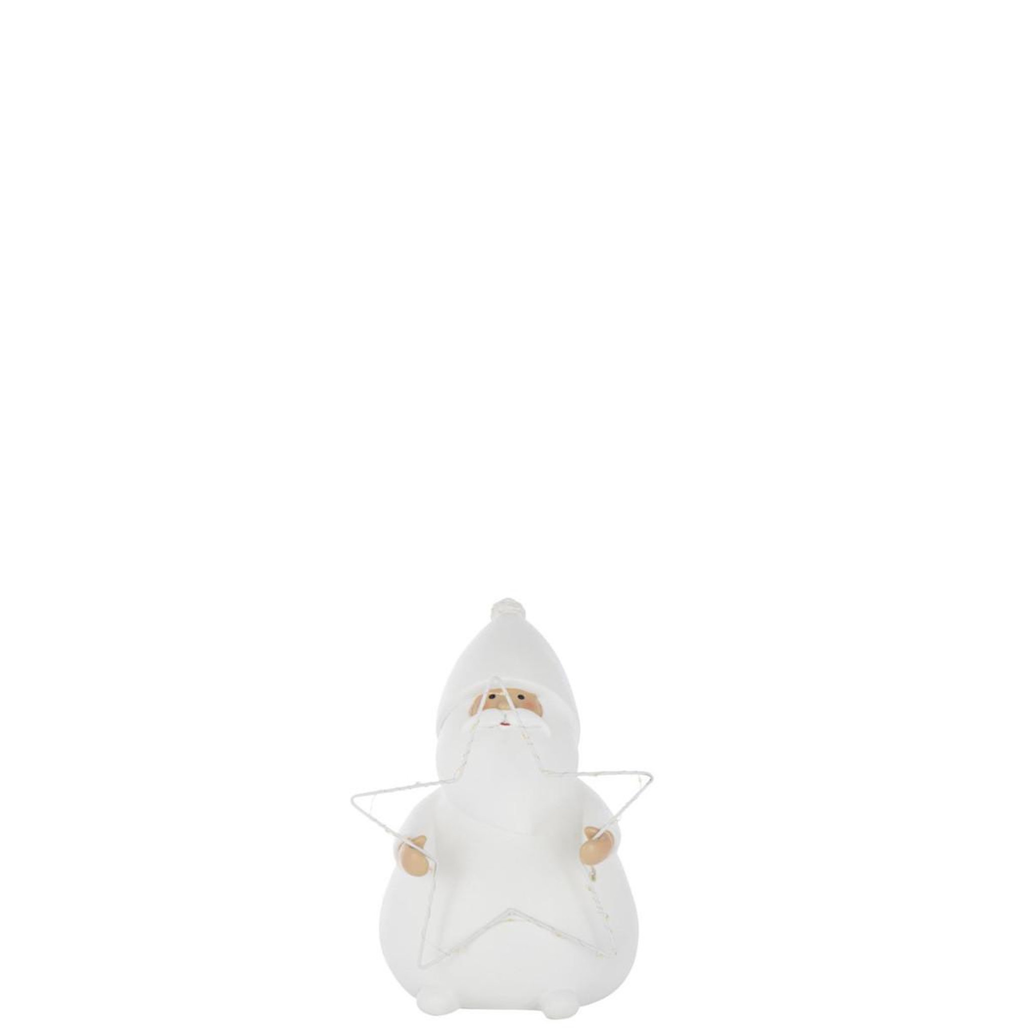 Voir la diapositive 2 : J-LINE Père-noël à led  étoile  32cm blanc