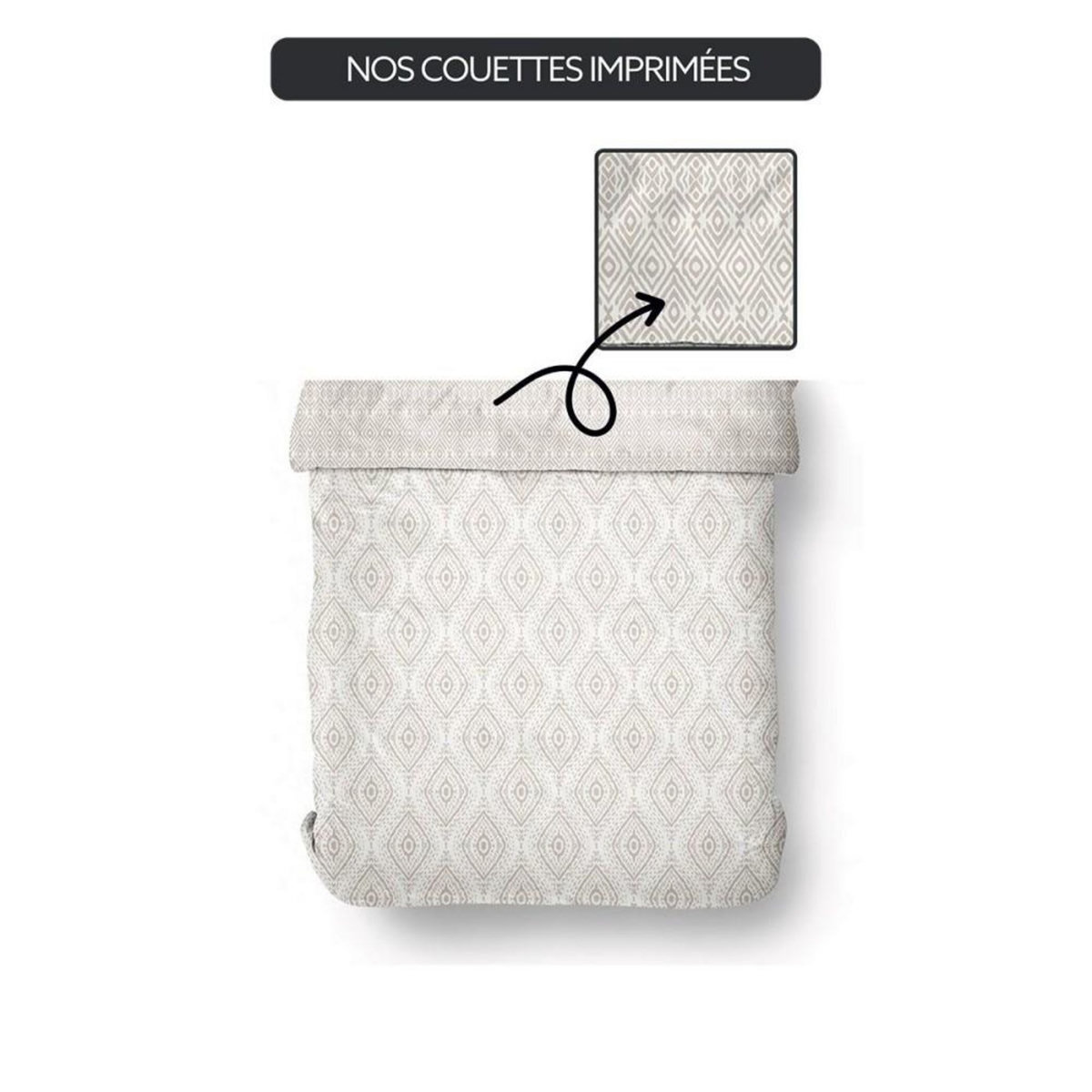 Today Couette imprimée 220x240 cm Today 1.3 motifs taupe