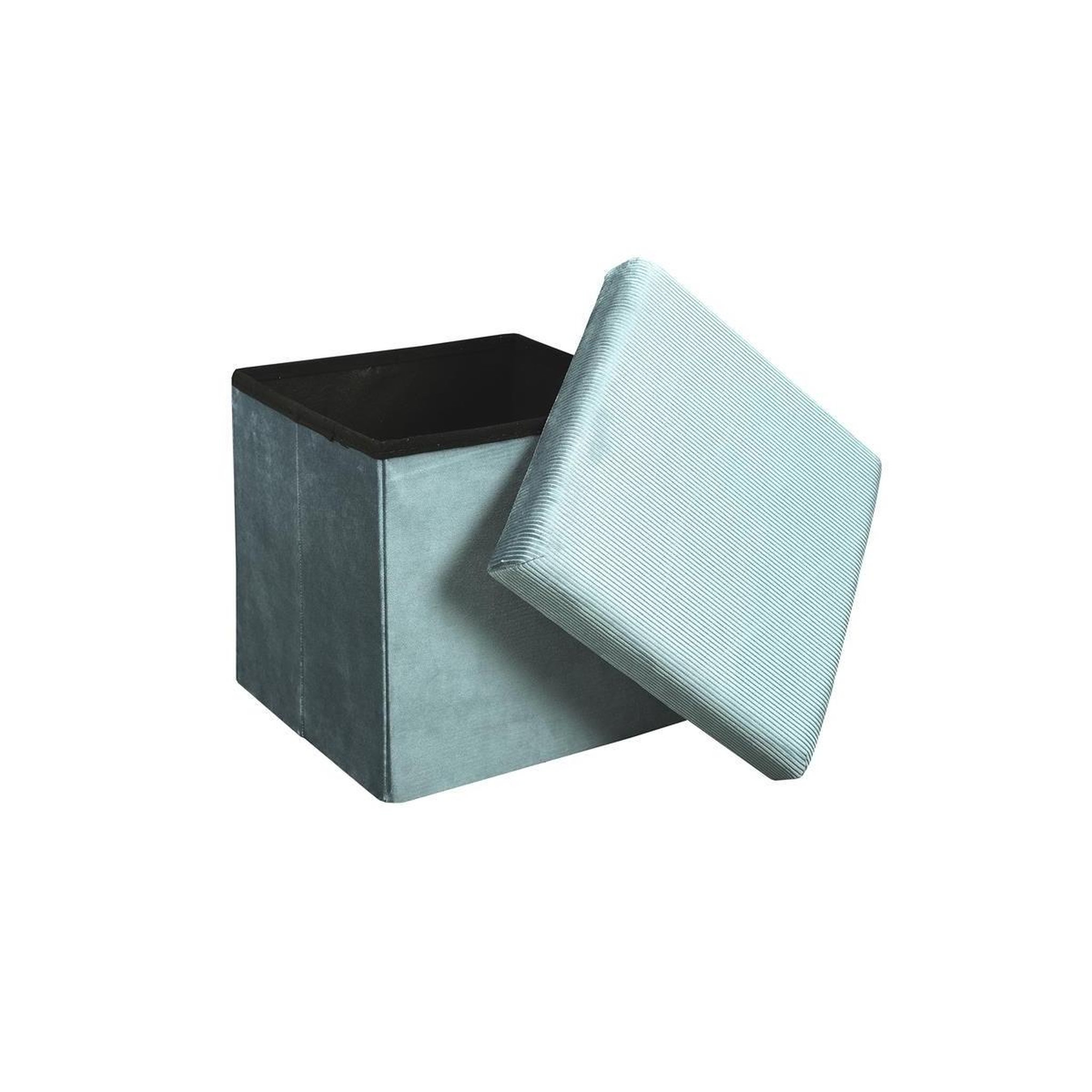Voir la diapositive 4 : The Home Deco Factory Pouf & coffre de rangement  giulia  38cm bleu