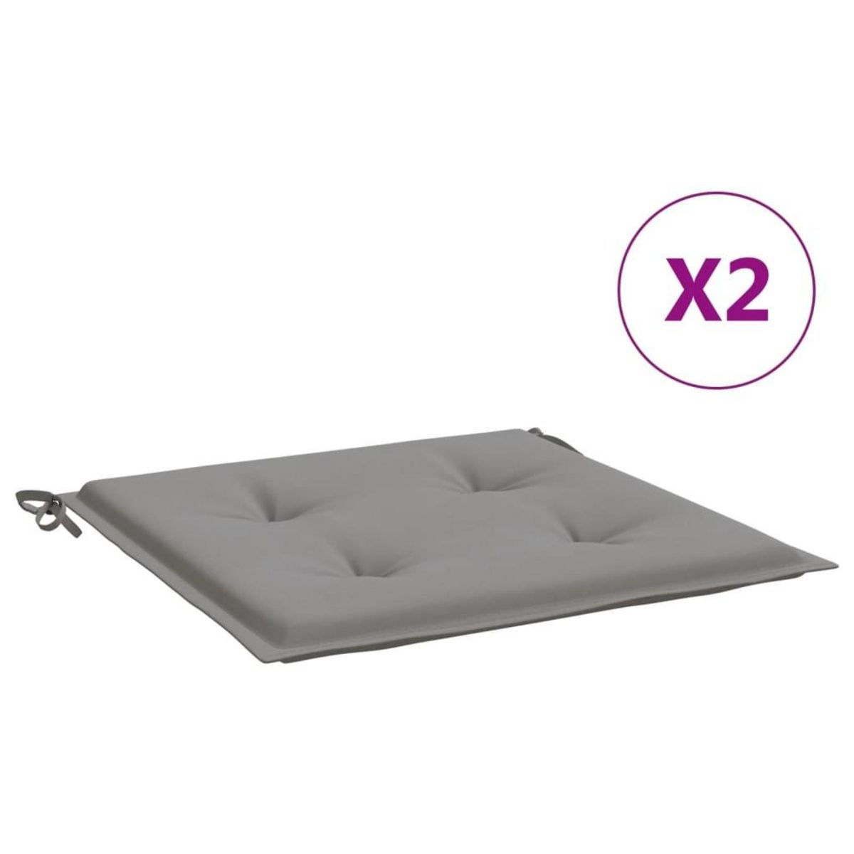 VIDAXL Coussins de chaise de jardin lot de 2 gris 50x50x3 cm