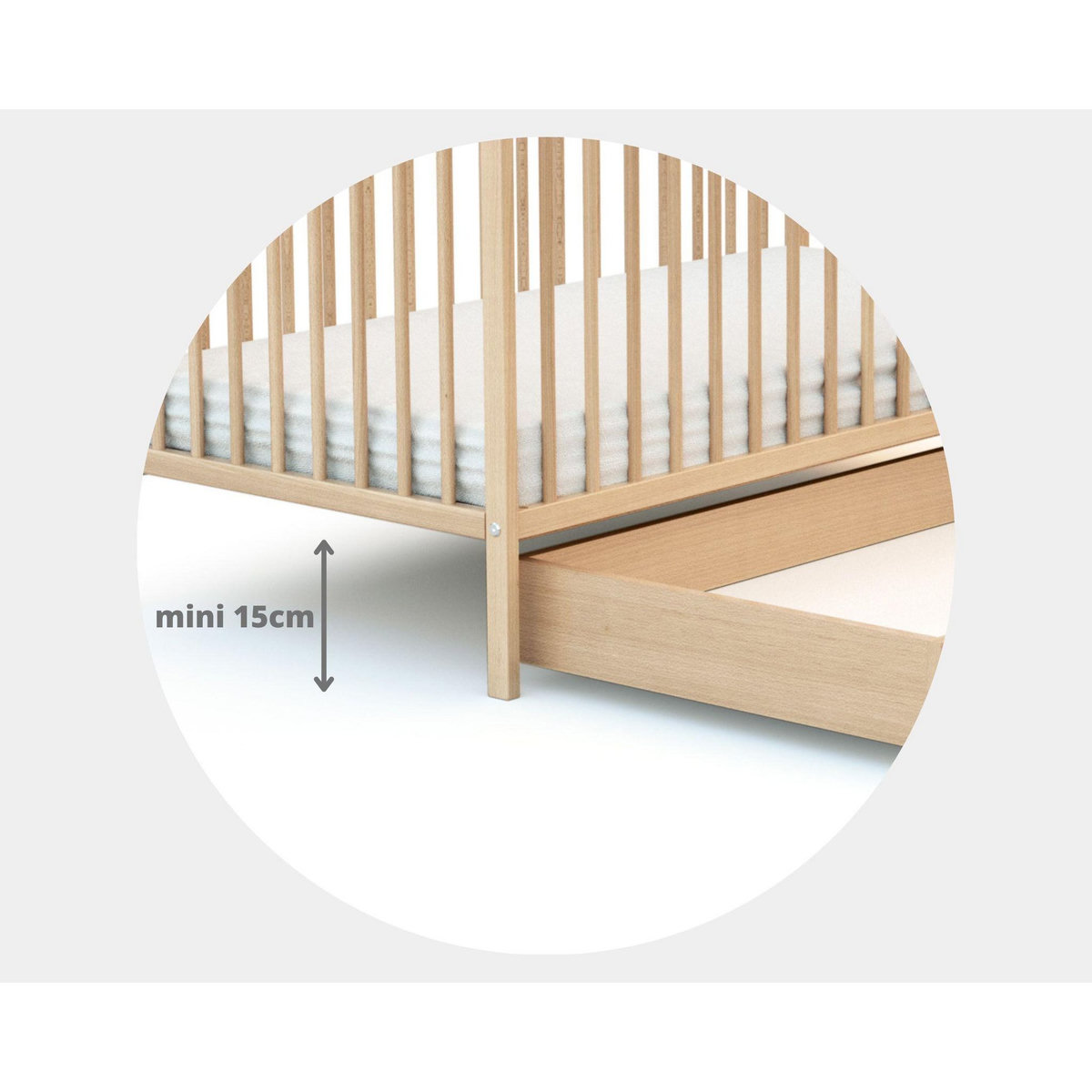 AT4 Tiroir de lit bébé Essentiel en bois