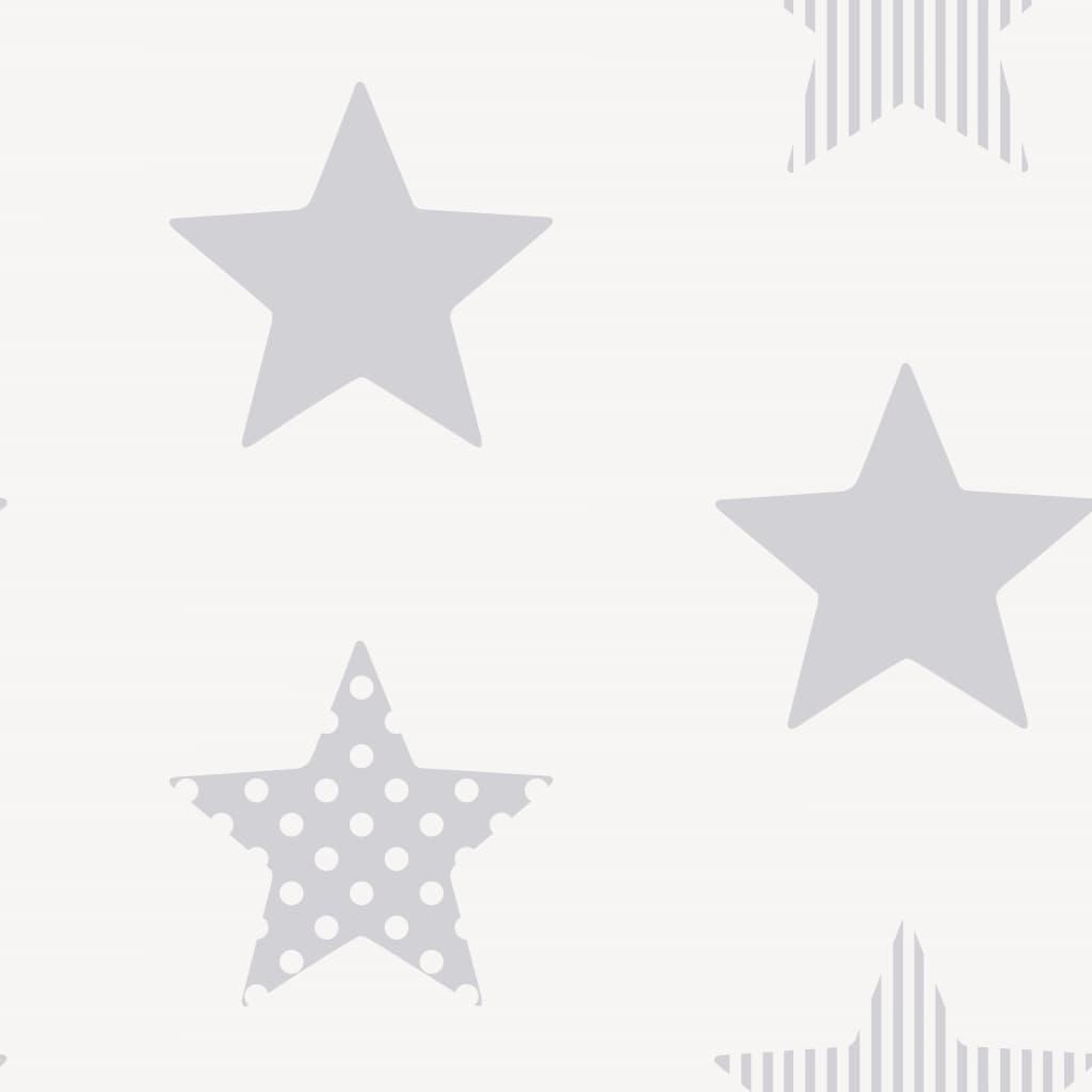 Voir la diapositive 2 : Noordwand Noordwand Papier peint Kids @ Home Superstar Argente et blanc