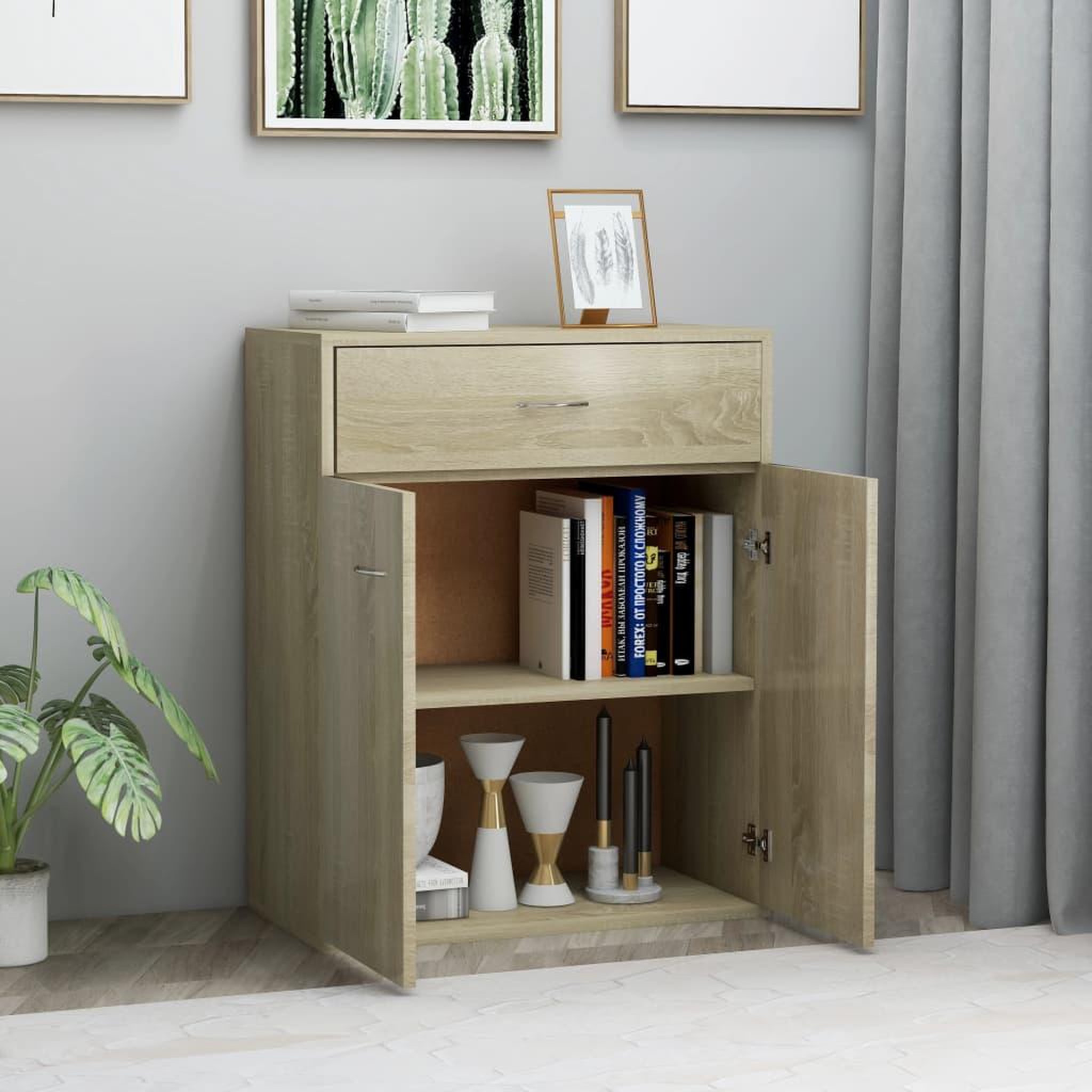 Voir la diapositive 3 : VIDAXL Buffet Chene sonoma 60x30x75 cm Bois d'ingenierie