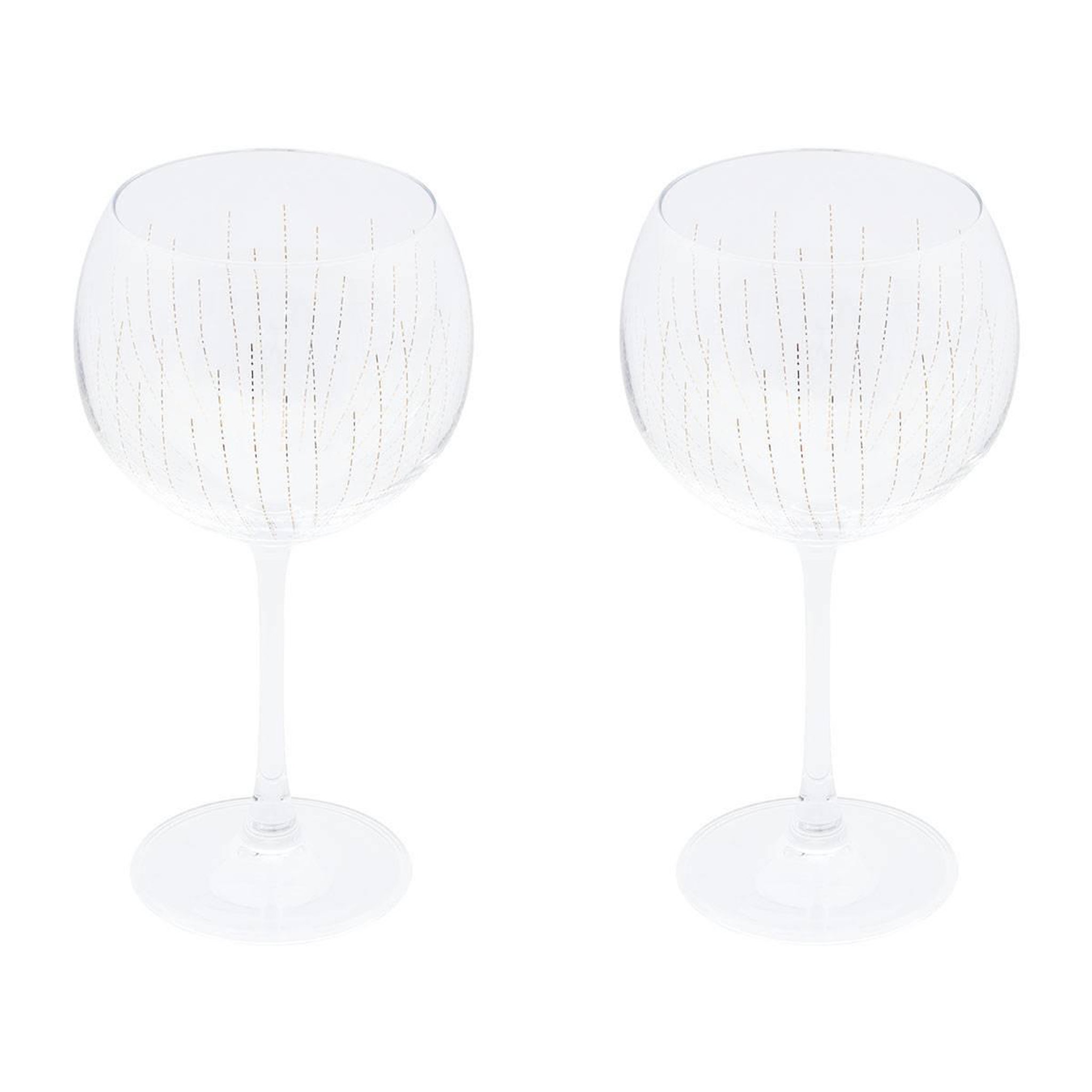 SECRET DE GOURMET Lot de 2 Verres à Gin  Lunis  60cl Doré