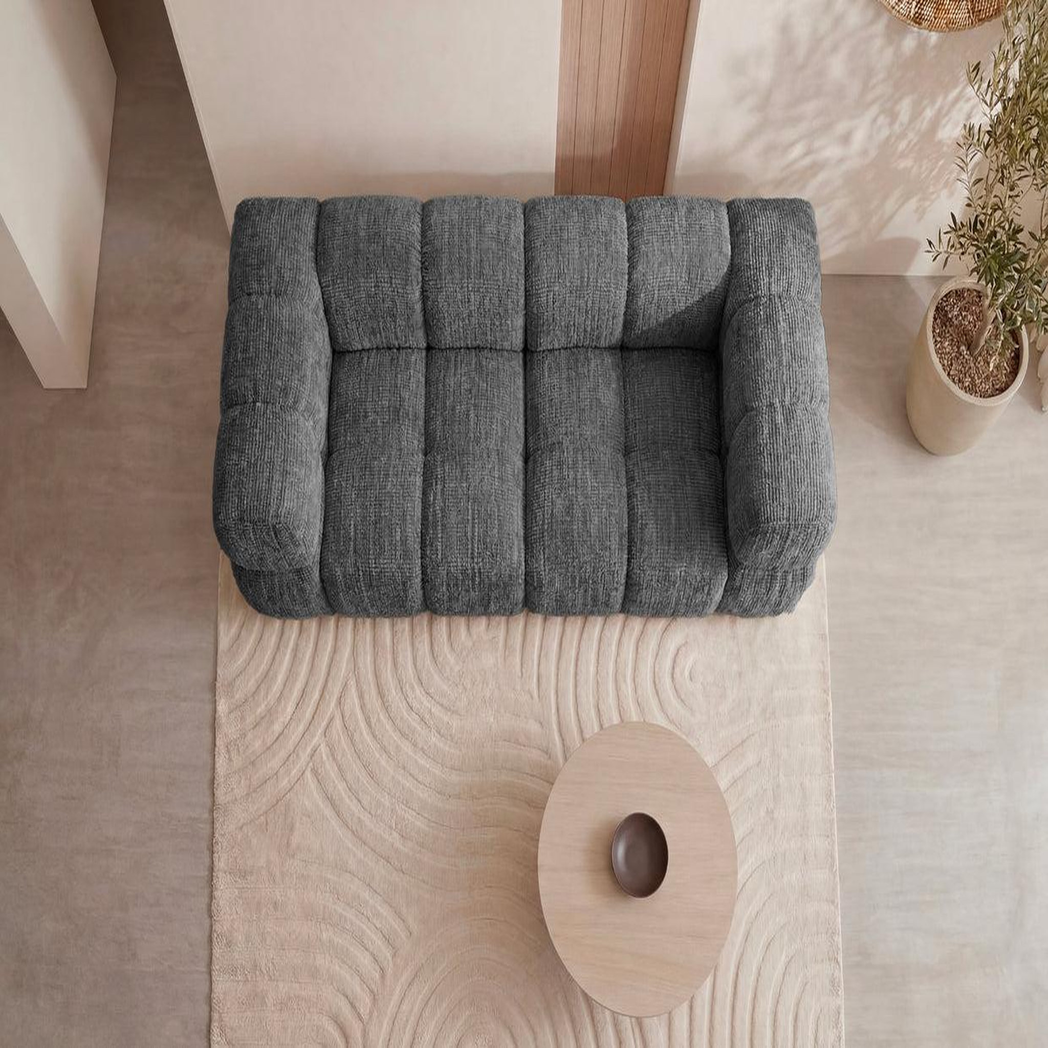 Voir la diapositive 6 : CASANOVA PARIS Gustave - canapé droit tissu chenille 2 places