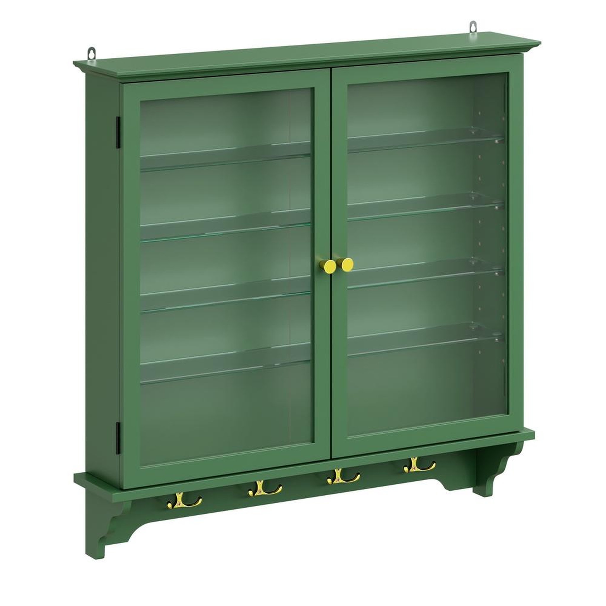 SOBUY Vitrine murale avec portes vitrées vert foncé 68x13.5x68.5cm fsb114-e-sy