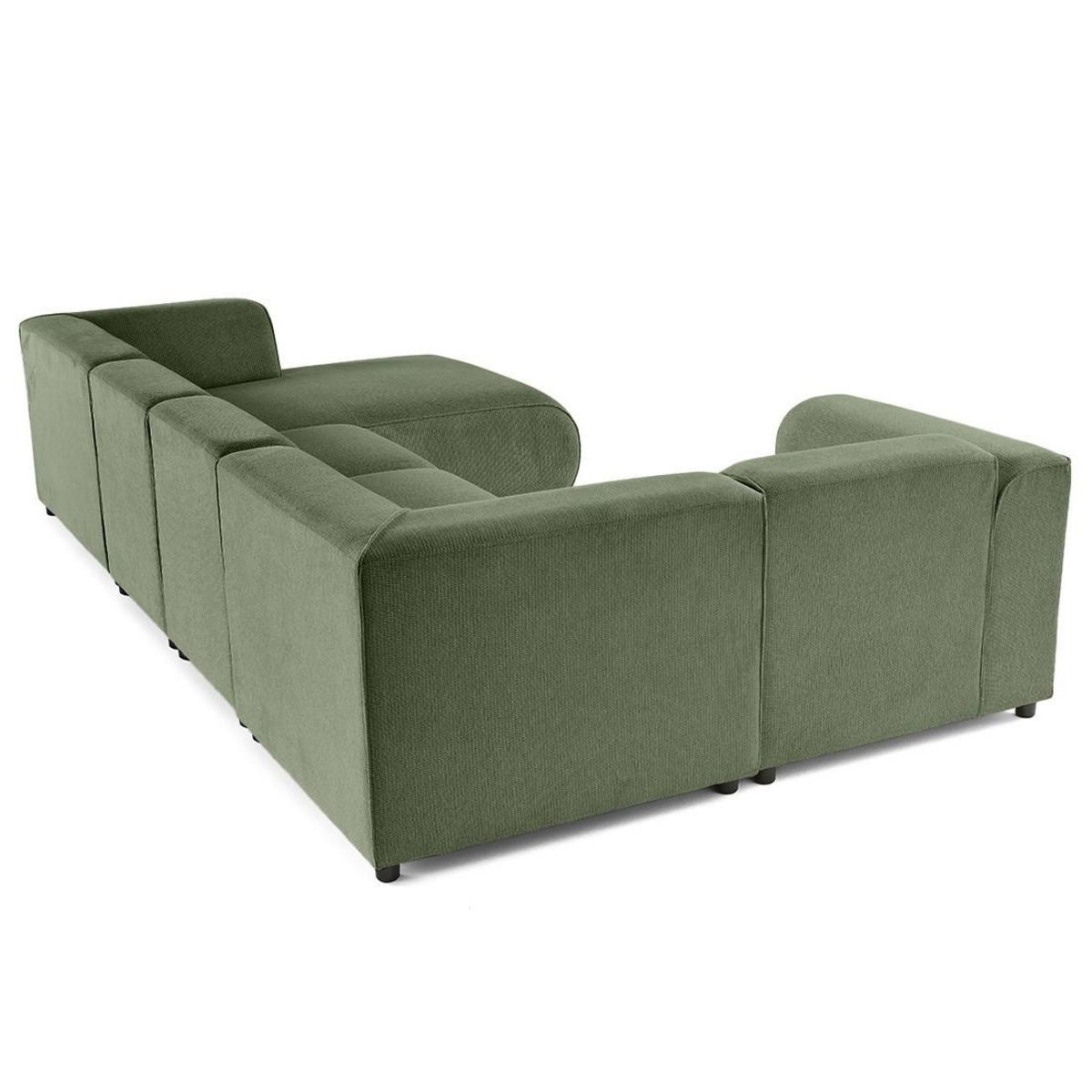 LISA DESIGN Suaro - canapé modulable panoramique d'angle gauche 7 places en tissu texturé