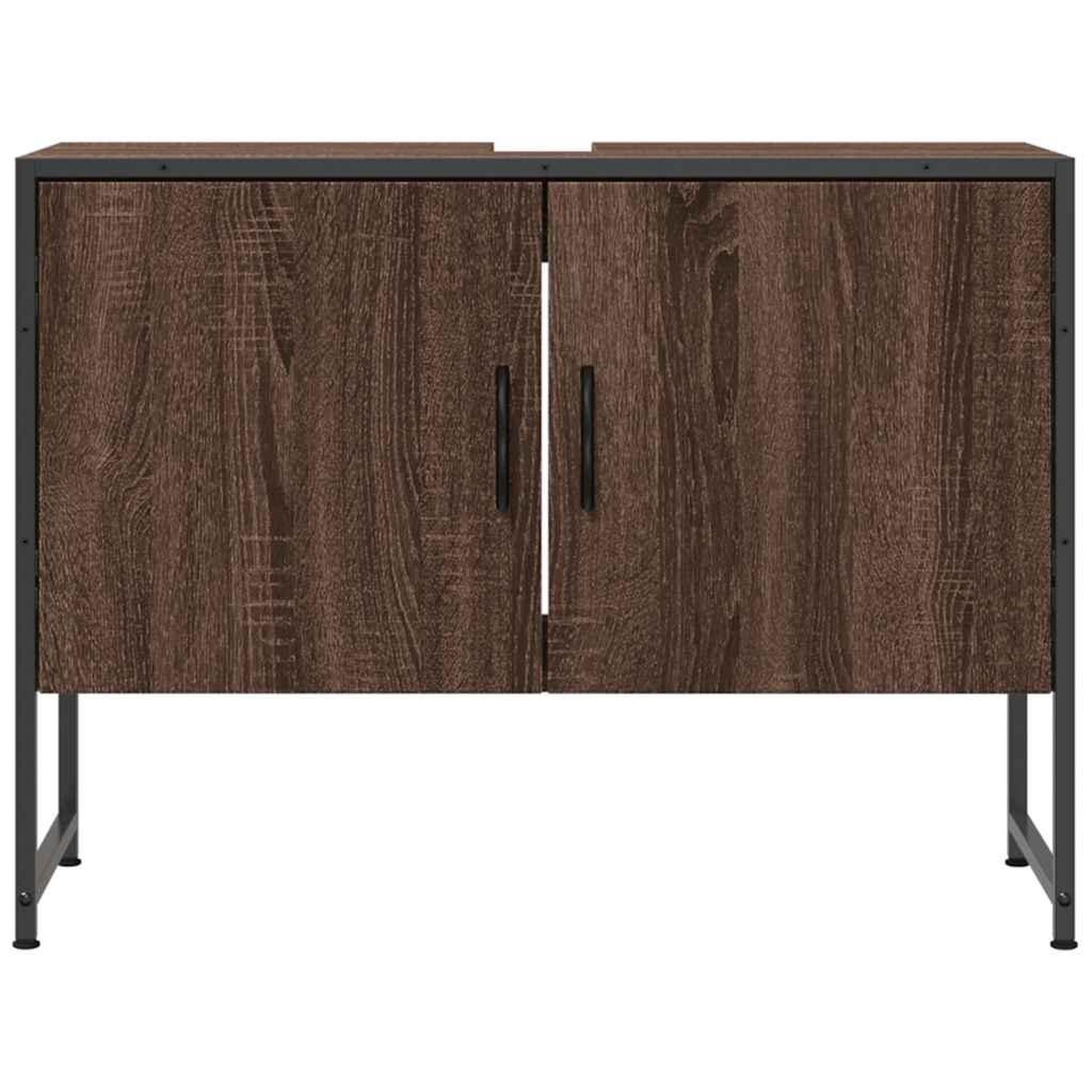 Voir la diapositive 5 : VIDAXL Armoire lavabo de salle de bain chene marron bois d'ingenierie