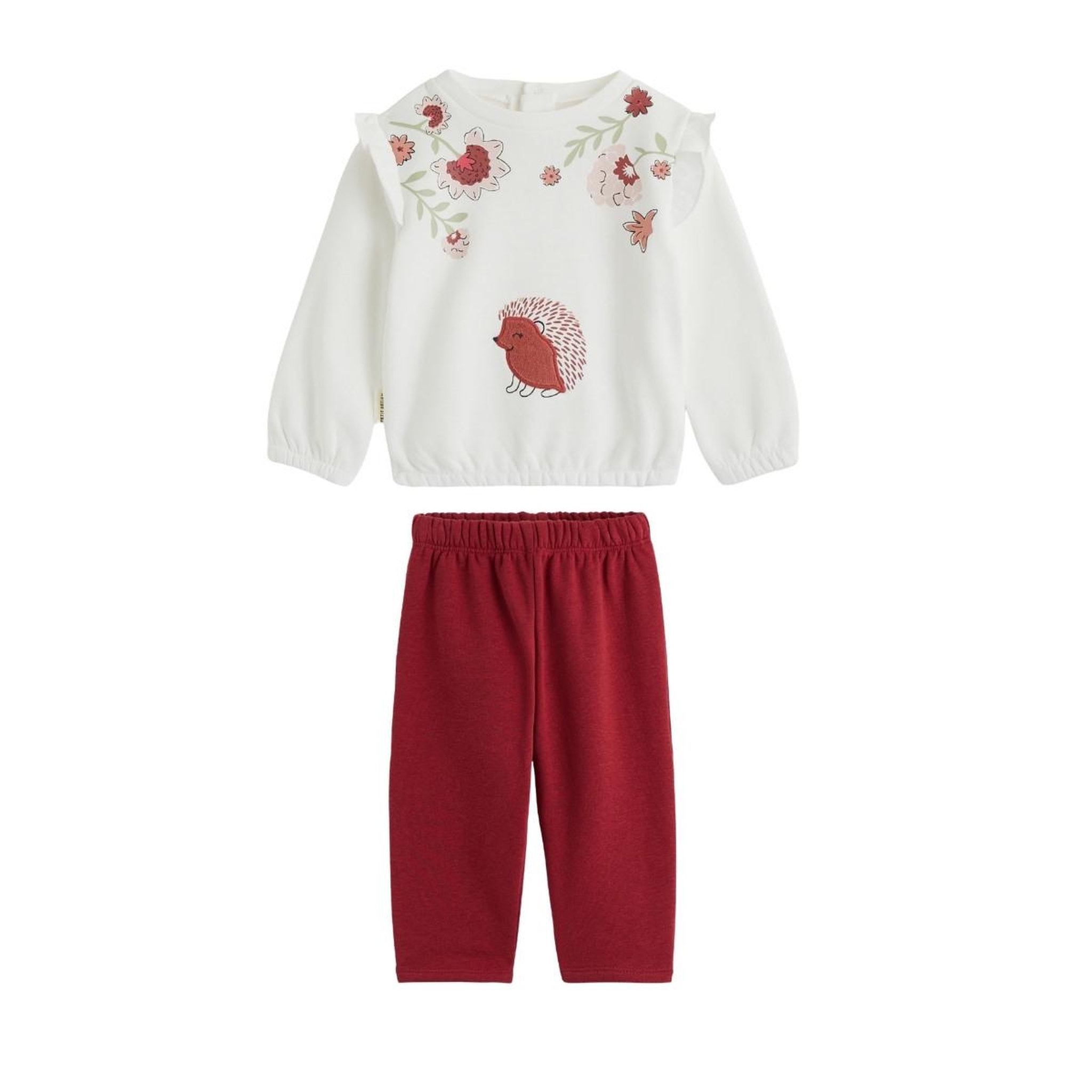 PETIT BEGUIN Ensemble bébé sweat et pantalon en molleton harmony. Coloris disponibles : Rose