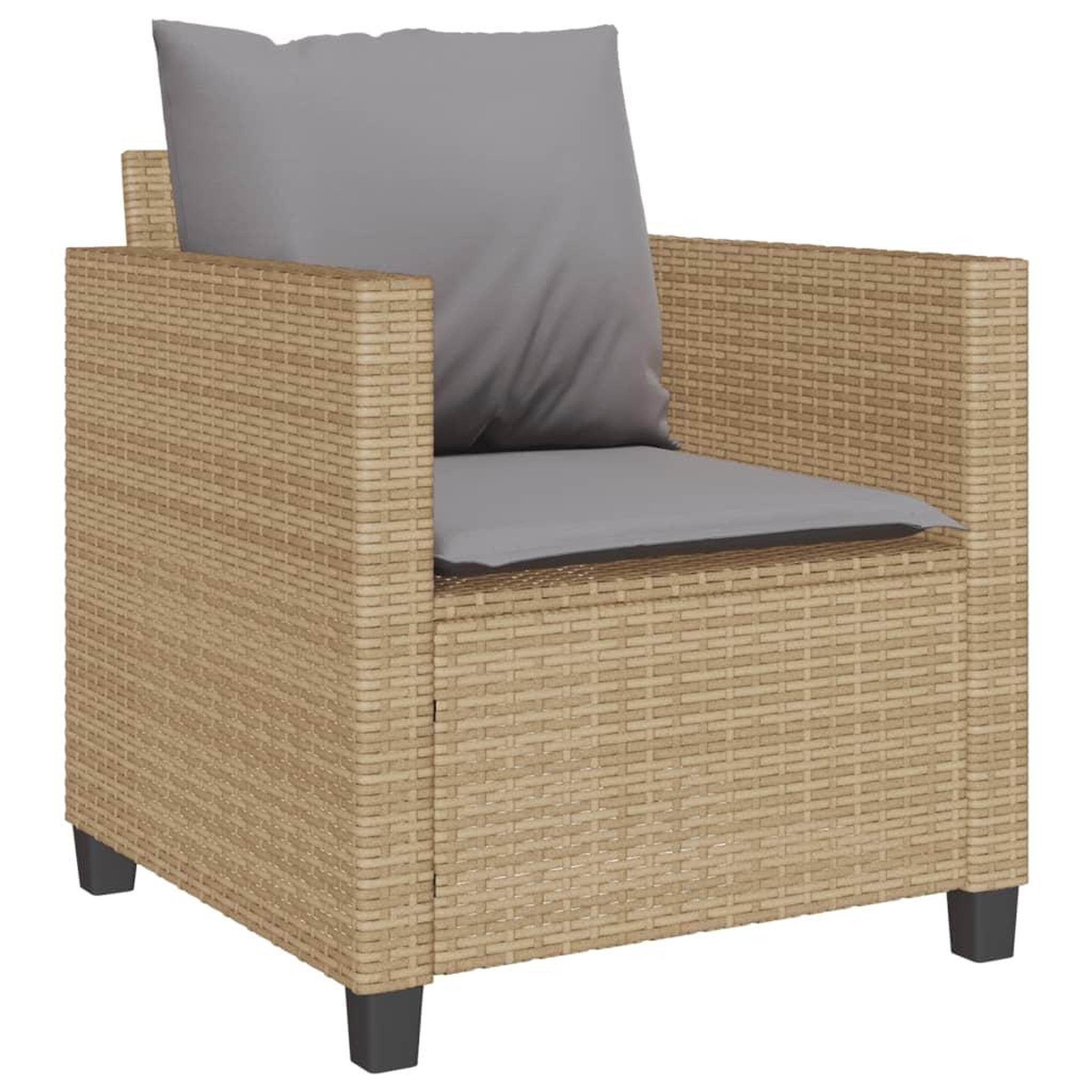 Voir la diapositive 4 : VIDAXL Ensemble de bistro 3 pcs avec coussins beige resine tressee