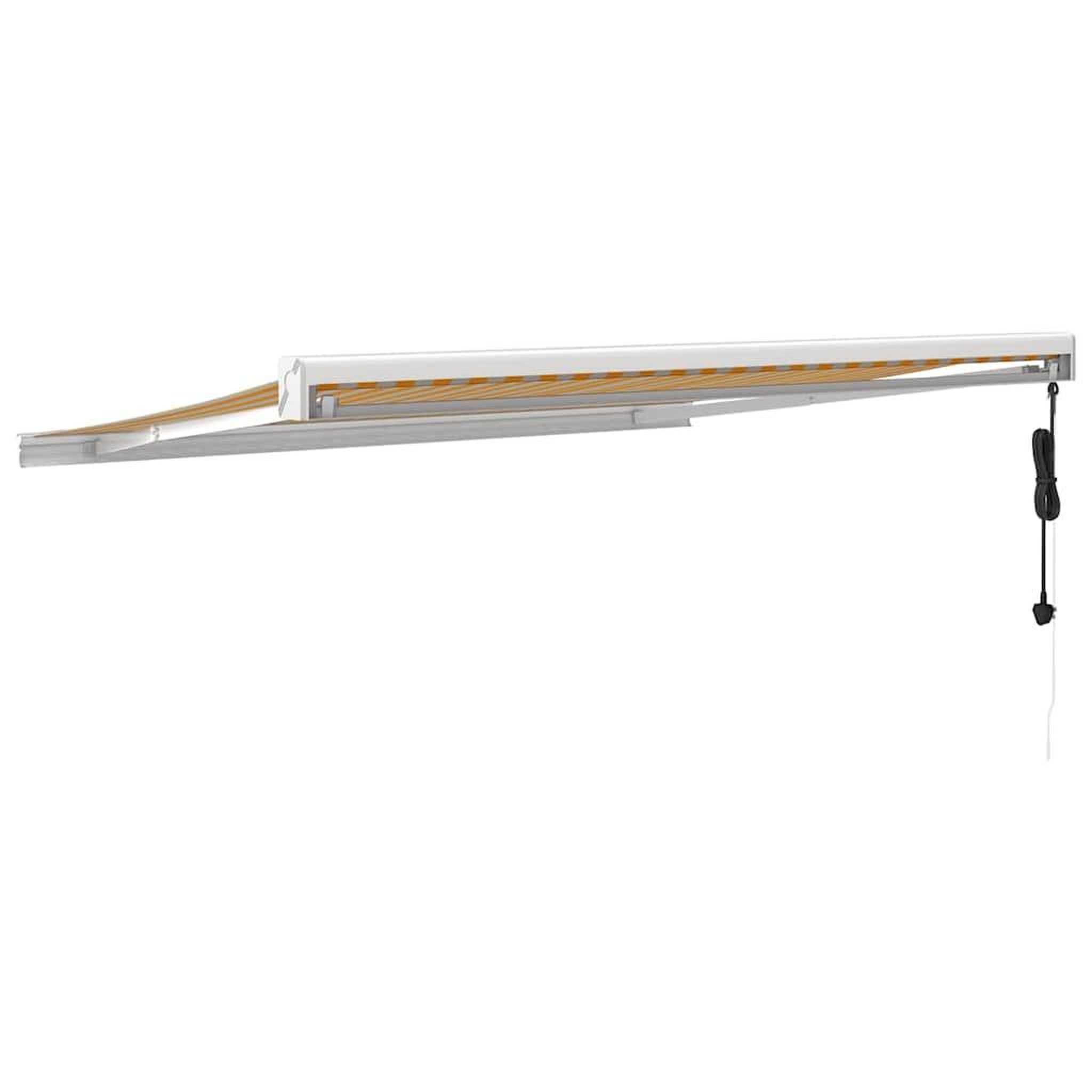 Voir la diapositive 5 : VIDAXL Auvent retractable jaune et blanc 3,5x2,5 m tissu et aluminium