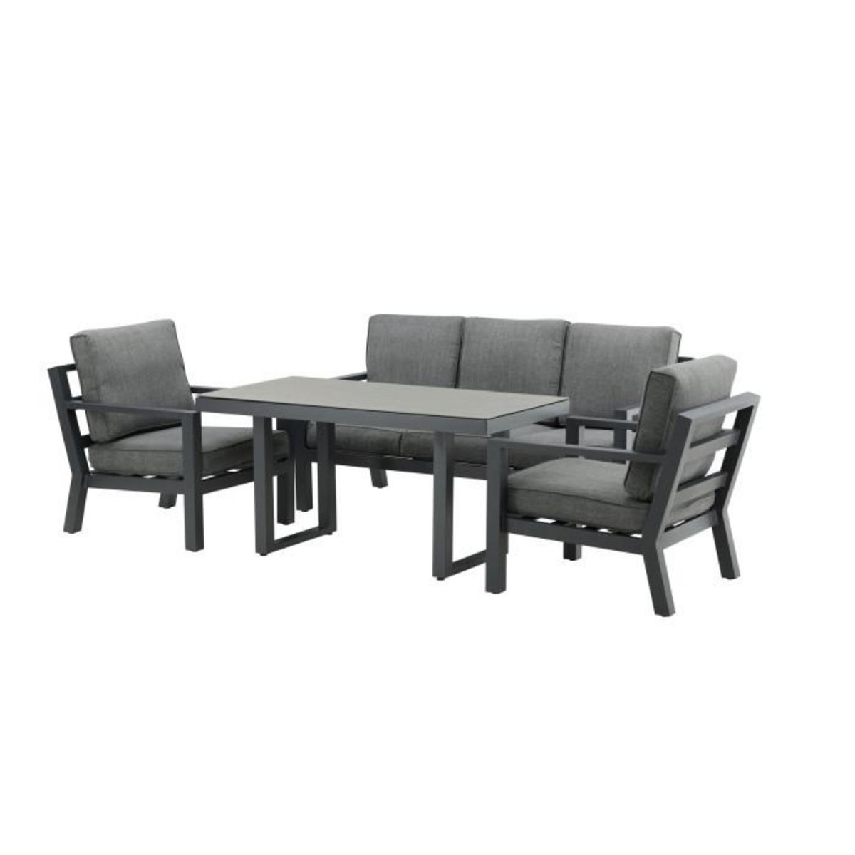 Paris Prix Salon de Jardin 5 Places  Barcelona  171cm Noir