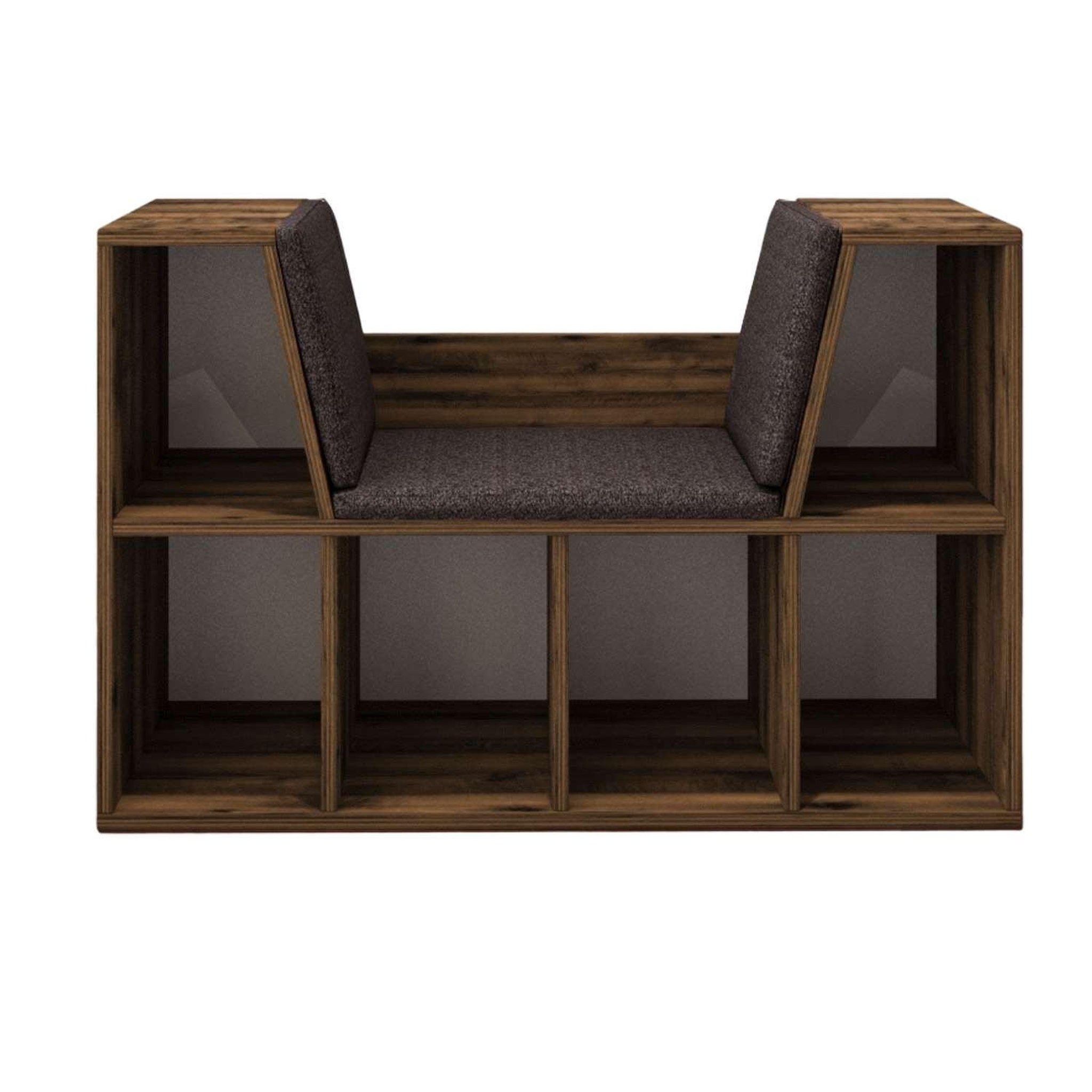 Habitat et Jardin Bibliothèque avec assise en bois  livora  - 103 x 30 x 63 cm - marron