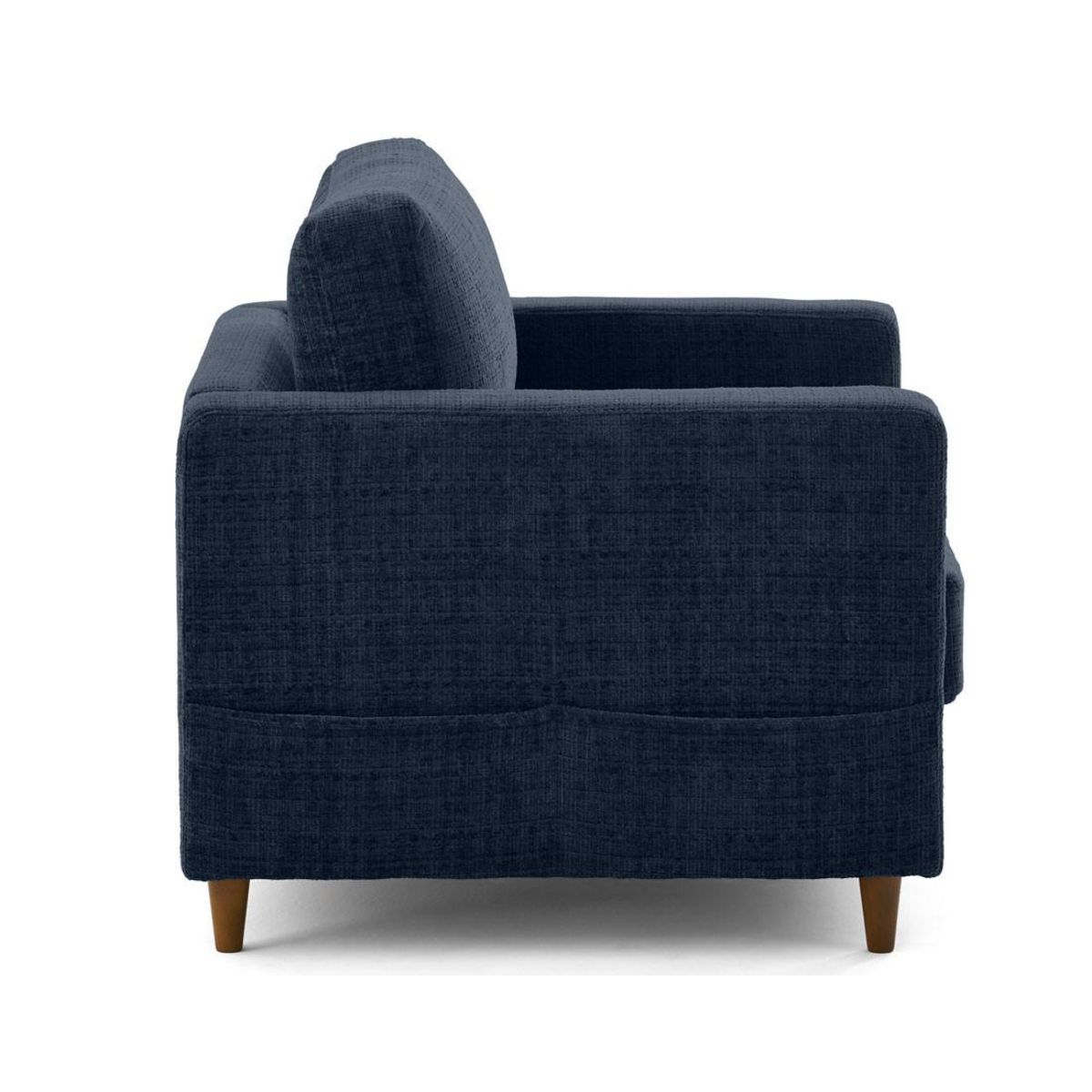 LISA DESIGN Anna - fauteuil avec poche en velours texturé - pieds en bois