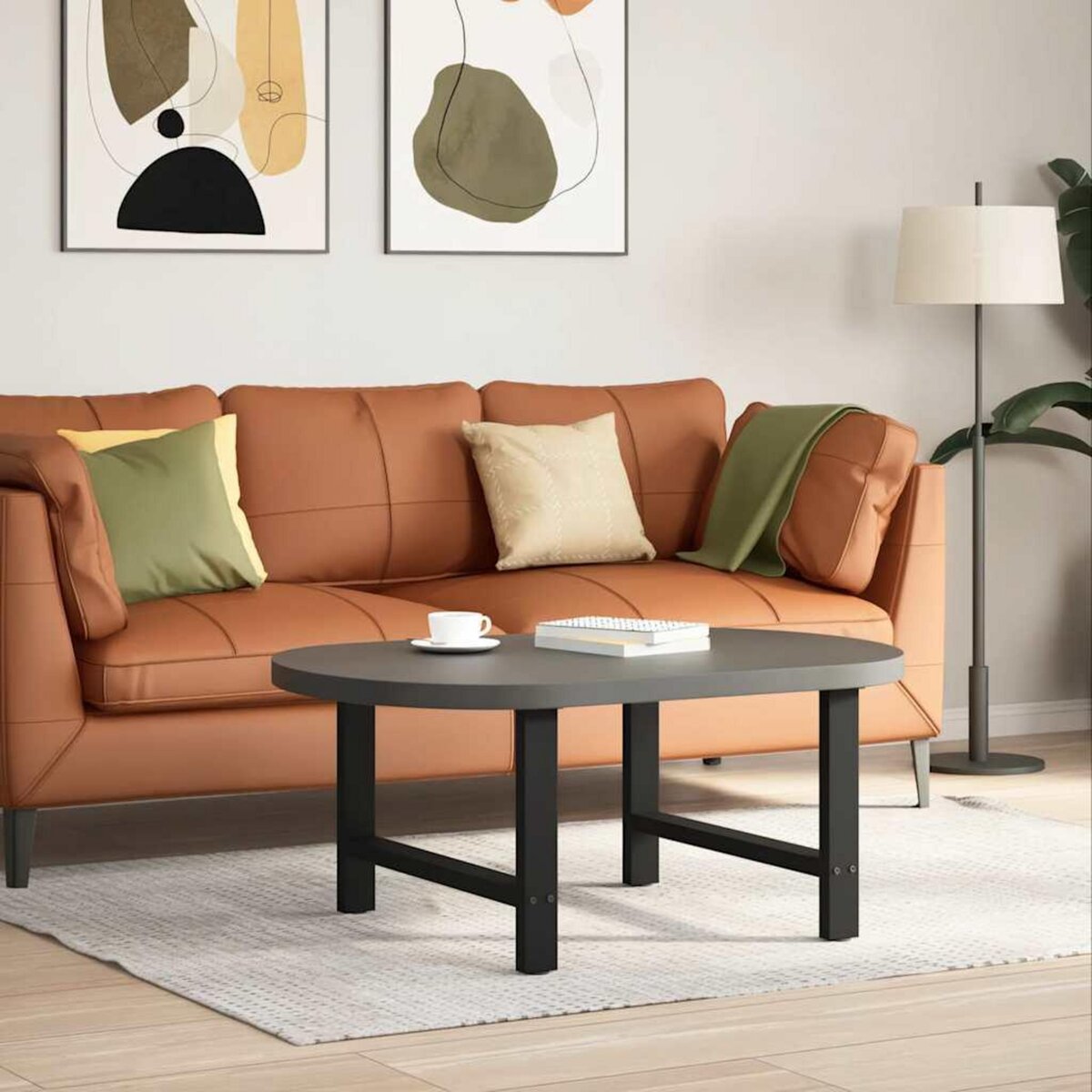 VIDAXL Pieds de table basse noir 2 pcs 70x(42-43) cm acier