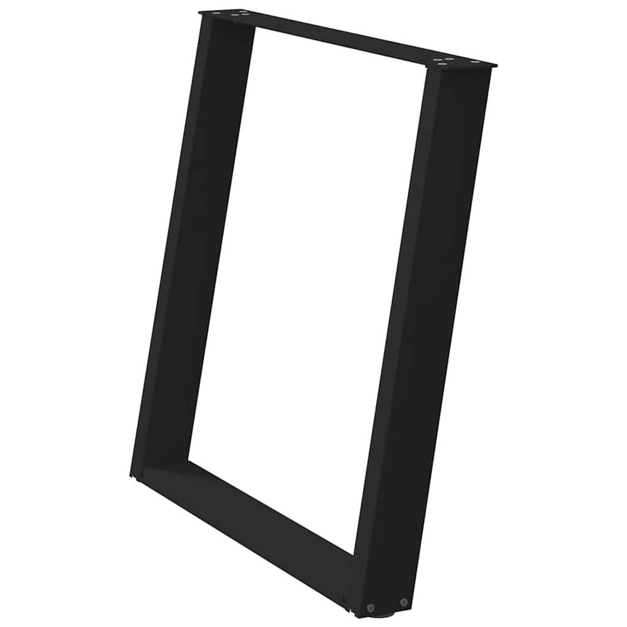 Voir la diapositive 4 : VIDAXL Pieds de table a manger forme de U 2 pcs noir 70x(72-73) cm